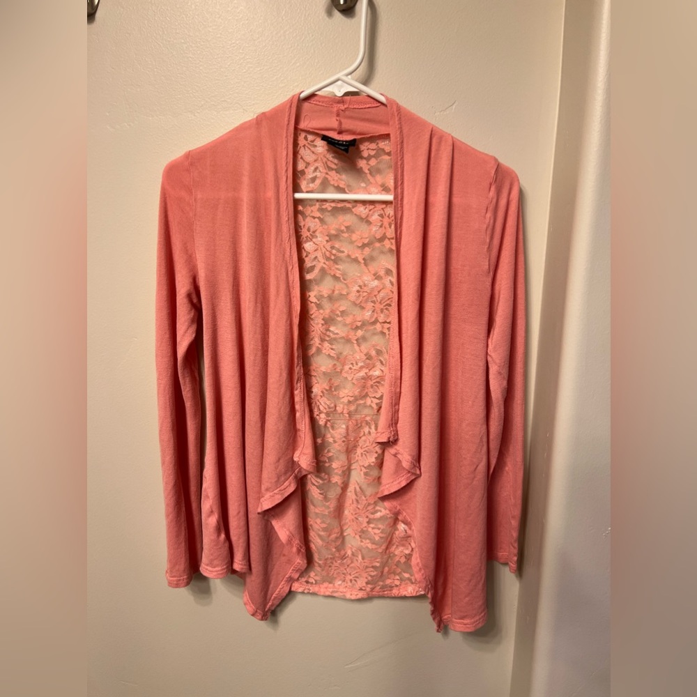 Light pink cardigan with mesh back